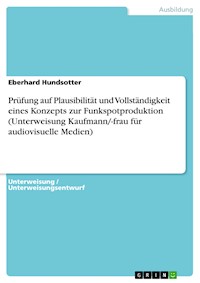 Prüfung auf Plausibilität und Vollständigkeit eines Konzepts zur Funkspotproduktion (Unterweisung Kaufmann/-frau für audiovisuelle Medien) - Eberhard Hundsotter - E-Book