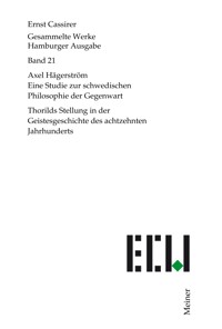 Axel Hägerström. Eine Studie zur schwedischen Philosophie der Gegenwart - Ernst Cassirer - E-Book