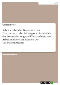 Arbeitsrechtliche Grundsätze im Datenschutzrecht: Zulässigkeit hinsichtlich der Datenerhebung und Überwachung von Arbeitnehmern im Rahmen des Datenschutzrechts - Gülcan Bicer - E-Book