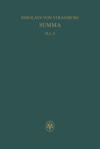 Summa. Liber II. Tractatus 1–2 - Nikolaus von Straßburg - E-Book