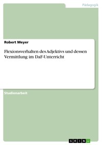 Flexionsverhalten des Adjektivs und dessen Vermittlung im DaF-Unterricht - Robert Meyer - E-Book
