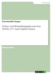 Förder- und Behandlungsplan mit dem SON-R 2.5-7 nach Snjider-Oomen - Finn-Hendrik Stegen - E-Book