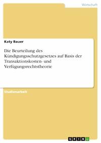 Die Beurteilung des Kündigungsschutzgesetzes auf Basis der Transaktionskosten- und Verfügungsrechtstheorie - Katy Bauer - E-Book