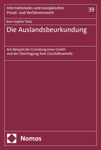 Die Auslandsbeurkundung - Ann-Sophie Tietz - E-Book
