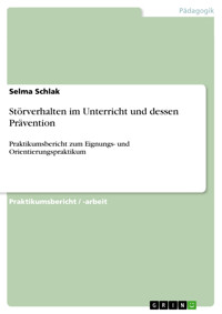Störverhalten im Unterricht und dessen Prävention - Selma Schlak - E-Book