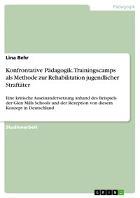 Konfrontative Pädagogik. Trainingscamps als Methode zur Rehabilitation jugendlicher Straftäter - Lina Behr - E-Book