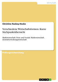 Verschiedene Wirtschaftsformen. Kurze Stichpunktübersicht - Christine Rackey-Hocke - E-Book