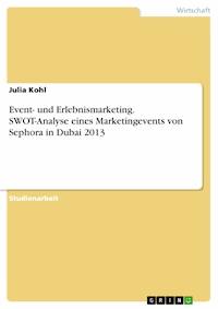 Event- und Erlebnismarketing. SWOT-Analyse eines Marketingevents von Sephora in Dubai 2013 - Julia Kohl - E-Book