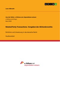Related Party Transactions. Vorgaben der Aktionärsrechte - Leon Albrecht - E-Book