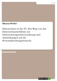Datenschutz in der EU. Der Weg von der Datenschutzrichtlinie zur Datenschutzgrundverordnung und Auswirkungen auf die Personalberatungsbranche - Oksana Pfeifer - E-Book
