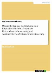 Möglichkeiten zur Bestimmung von Kapitalkosten zum Zwecke der Unternehmensbewertung und wertorientierten Unternehmenssteuerung - Markus Hammelmann - E-Book