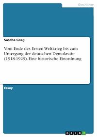 Vom Ende des Ersten Weltkrieg bis zum Untergang der deutschen Demokratie (1918-1929). Eine historische Einordnung - Sascha Grag - E-Book