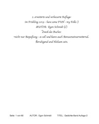 sinnliche spirituelle Gedichte Sammlung - Egon Schmidt - E-Book