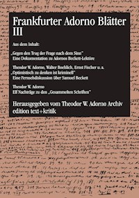 Frankfurter Adorno Blätter III -  - E-Book