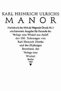 Manor - Ulrichs, Karl Heinrich - kostenlos E-Book