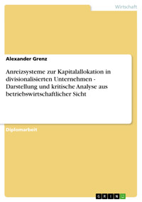 Anreizsysteme zur Kapitalallokation in divisionalisierten Unternehmen - Darstellung und kritische Analyse aus betriebswirtschaftlicher Sicht - Alexander Grenz - E-Book