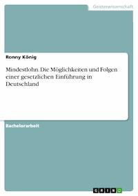 Mindestlohn. Die Möglichkeiten und Folgen einer gesetzlichen Einführung in Deutschland - Ronny König - E-Book