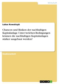 Chancen und Risiken der nachhaltigen Kapitalanlage. Unter welchen Bedingungen können die nachhaltigen Kapitalanlagen stärker ausgebaut werden? - Lukas Kowalczyk - E-Book