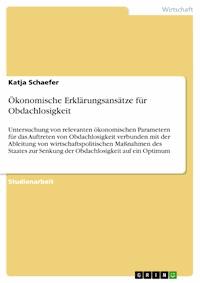 Ökonomische Erklärungsansätze für Obdachlosigkeit - Katja Schaefer - E-Book
