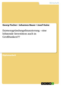 Existenzgründungsfinanzierung - eine lohnende Investition auch in Großbanken?!? - Georg Fischer - E-Book