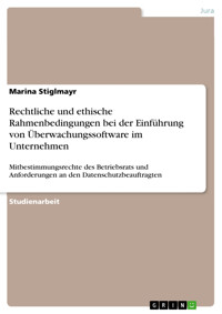 Rechtliche und ethische Rahmenbedingungen bei der Einführung von Überwachungssoftware im Unternehmen - Marina Stiglmayr - E-Book