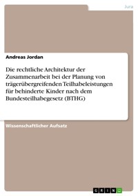 Die rechtliche Architektur der Zusammenarbeit bei der Planung von trägerübergreifenden Teilhabeleistungen für behinderte Kinder nach dem Bundesteilhabegesetz (BTHG) - Andreas Jordan - E-Book