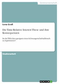 Die Time-Relative Interest These und ihre Konsequenzen - Lena Groß - E-Book