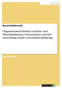 Organisationsstrukturen in Klein- und Mittelständischen Unternehmen und ihre Auswirkung auf die Unternehmensführung - Bernd Hildebrandt - E-Book