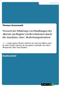 Versuch der Erklärung von Handlungen der Akteure am Beginn von Revolutionen durch die Annahme einer ‚Bedrohungssituation’ - Thomas Grunewald - E-Book