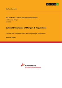Cultural Dimensions of Mergers & Acquisitions - Markus Karmann - E-Book