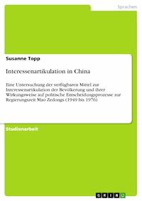 Interessenartikulation in China - Susanne Topp - E-Book
