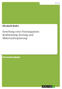 Erstellung eines Trainingsplans. Krafttraining, Testung und Makrozyklusplanung - Elisabeth Bohn - E-Book