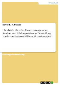 Überblick über das Finanzmanagement. Analyse von Zahlungsströmen, Beurteilung von Investitionen und Fremdfinanzierungen - David E.-R. Planck - E-Book