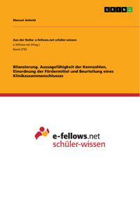 Bilanzierung. Aussagefähigkeit der Kennzahlen, Einordnung der Fördermittel und Beurteilung eines Klinikzusammenschlusses - Manuel Anhold - E-Book