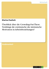 Überblick über die Crowding-Out These. Verdrängt die extrinsische die intrinsische Motivation in Arbeitsbeziehungen? - Klarina Paulisch - E-Book