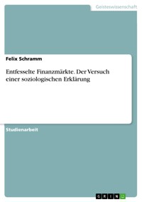 Entfesselte Finanzmärkte. Der Versuch einer soziologischen Erklärung - Felix Schramm - E-Book
