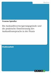Die Auskunftsverweigerungsgründe und die praktische Durchsetzung des Auskunftsanspruchs in der Praxis - Yvonne Spindler - E-Book