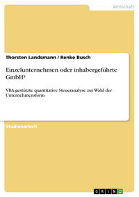 Einzelunternehmen oder inhabergeführte GmbH? - Thorsten Landsmann - E-Book