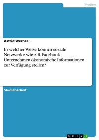 In welcher Weise können soziale Netzwerke wie z.B. Facebook Unternehmen ökonomische Informationen zur Verfügung stellen? - Astrid Werner - E-Book