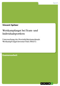 Wettkampfangst bei Team- und Individualsportlern - Vincent Spitzer - E-Book