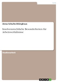 Insolvenzrechtliche Besonderheiten für Arbeitsverhältnisse - Anna Schulte-Döinghaus - E-Book