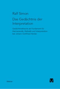 Das Gedächtnis der Interpretation - Ralf Simon - E-Book