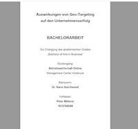 Auswirkungen von Geo-Targeting auf den Unternehmenserfolg - Peter Mitterer - E-Book