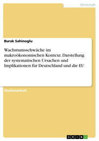 Wachstumsschwäche im makroökonomischen Kontext. Darstellung der systematischen Ursachen und Implikationen für Deutschland und die EU - Burak Sahinoglu - E-Book