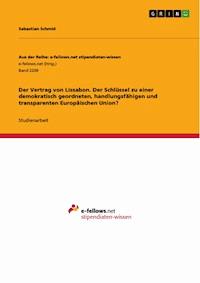 Der Vertrag von Lissabon. Der Schlüssel zu einer demokratisch geordneten, handlungsfähigen und transparenten Europäischen Union? - Sebastian Schmid - E-Book