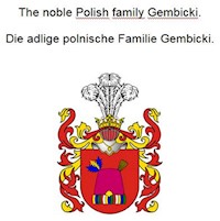 The noble Polish family Gembicki. Die adlige polnische Familie Gembicki. - Werner Zurek - E-Book