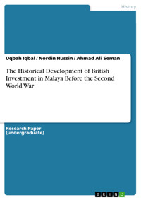 The Historical Development of British Investment in Malaya Before the Second World War - Uqbah Iqbal - E-Book