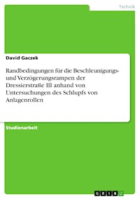 Randbedingungen für die Beschleunigungs- und Verzögerungsrampen der Dressierstraße III anhand von Untersuchungen des Schlupfs von Anlagenrollen - David Gaczek - E-Book