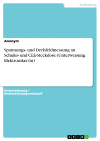Spannungs- und Drehfeldmessung an Schuko- und CEE-Steckdose (Unterweisung Elektroniker/in) - Nico Obert - E-Book