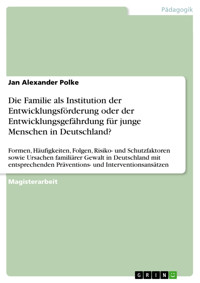 Die Familie als Institution der Entwicklungsförderung oder der Entwicklungsgefährdung für junge Menschen in Deutschland? - Jan Alexander Polke - E-Book